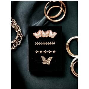 New!! 4 Piece Rose Gold Butterfly Watch Band Charm Set